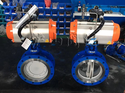 D643H-16C氣動法蘭式金屬硬密封蝶閥